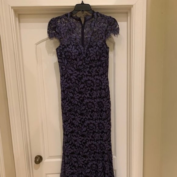 Eliza J Embroidered Lace Trumpet Gown - Picture 1 of 6